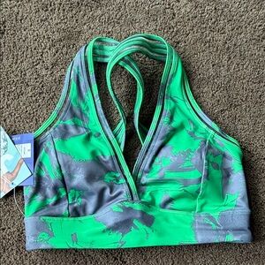 JOYLAB GREEN and GREY Sports Bra